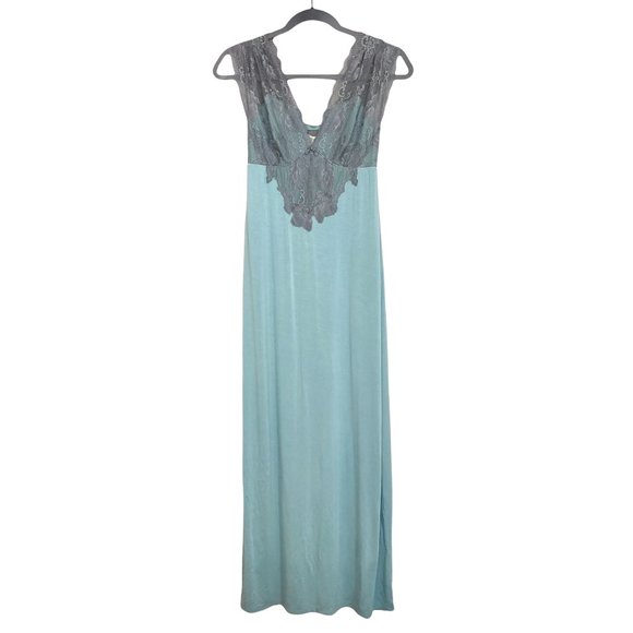 Soma Other - Soma Pale Blue Sleeveless Lace-Trimmed Full Length Chemise Night Gown - Size XS